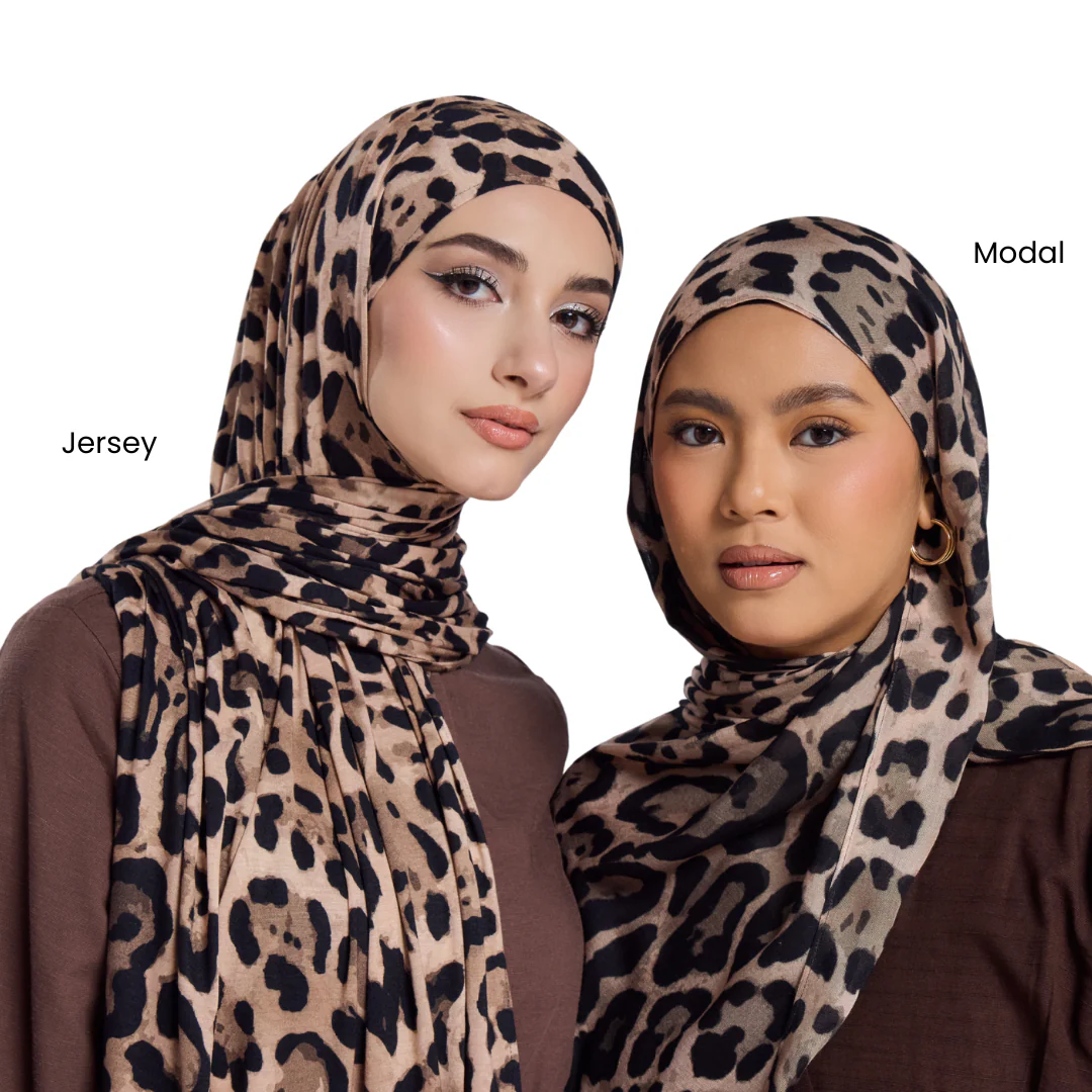 Golden Leopard Jersey Hijab - Image 5
