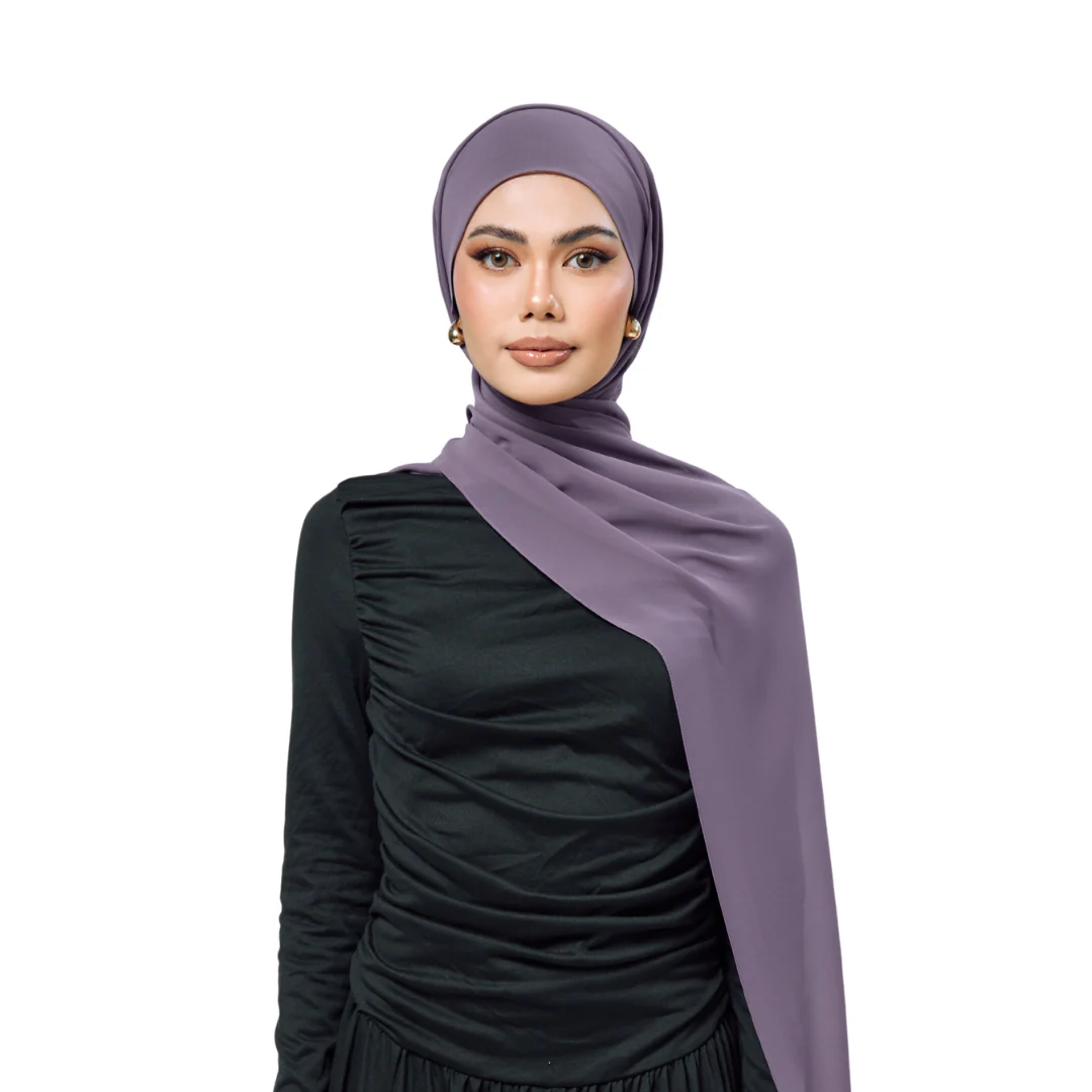 Mulberry Chiffon Hijab - Image 3