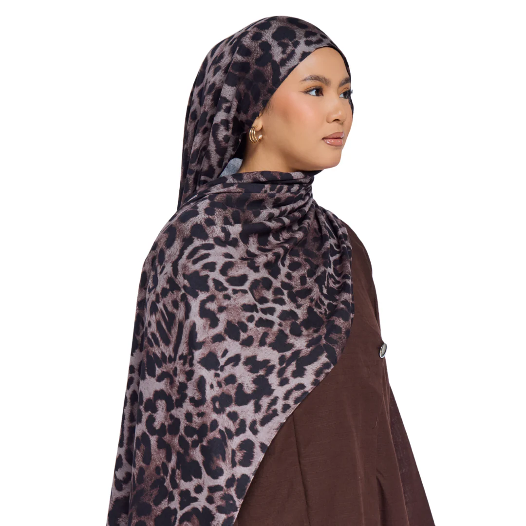 Noir Leopard Modal Hijab - Image 2