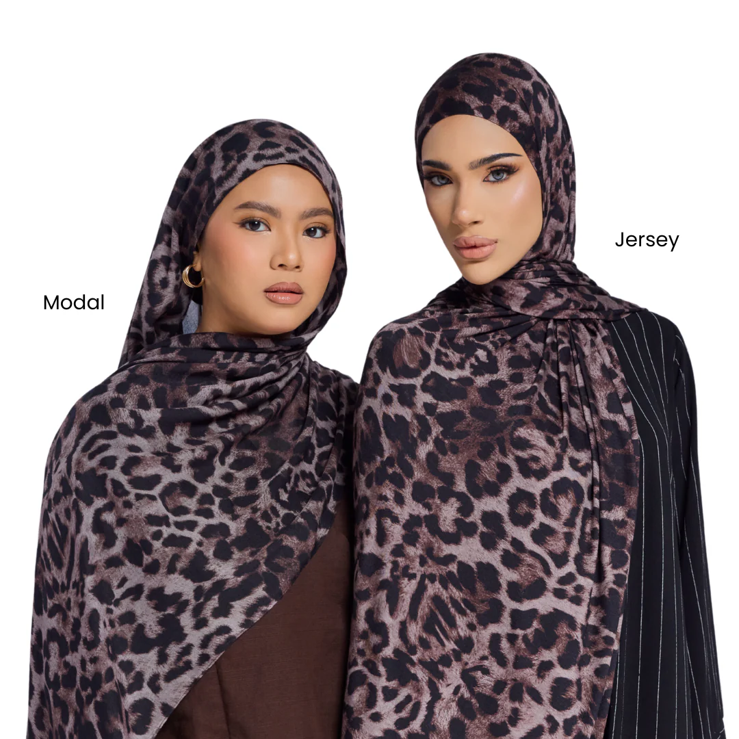 Noir Leopard Modal Hijab - Image 5
