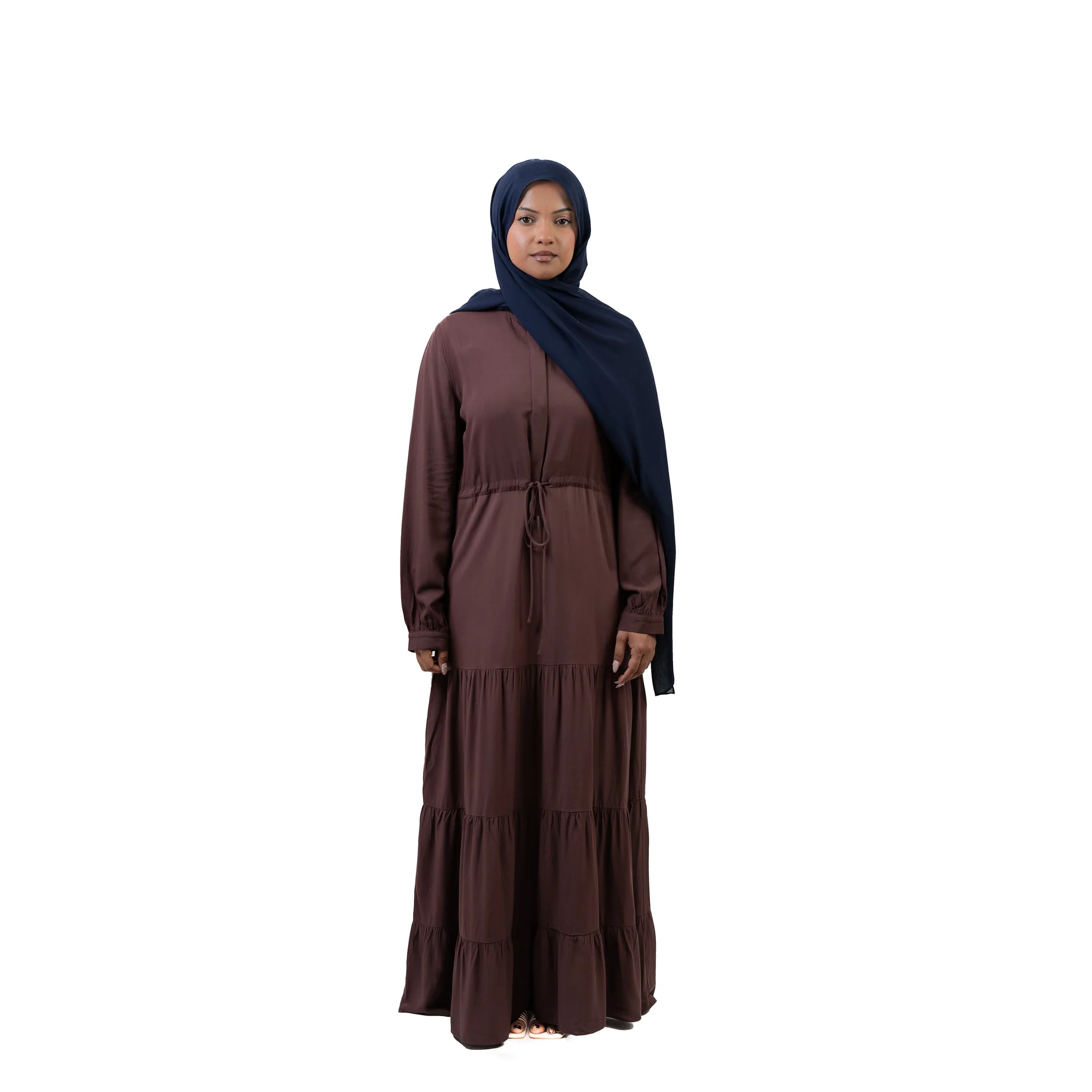 Rayon Maxi Dress - Espresso Brown - Image 3