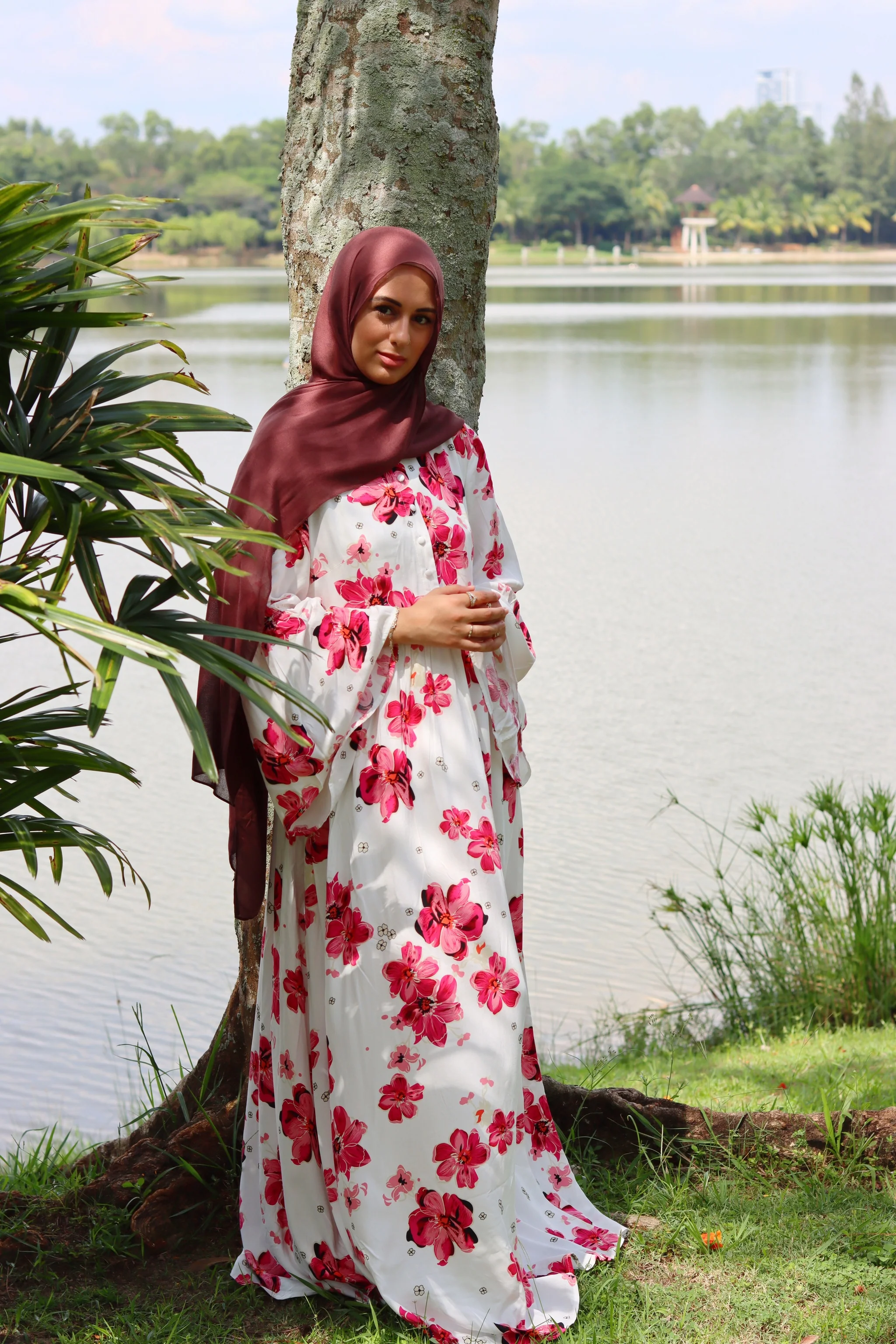 Rayon Maxi Dress - Petal Bloom Design with Butterfly Sleeves - Image 11