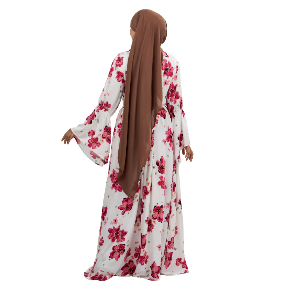 Rayon Maxi Dress - Petal Bloom Design with Butterfly Sleeves - Image 4