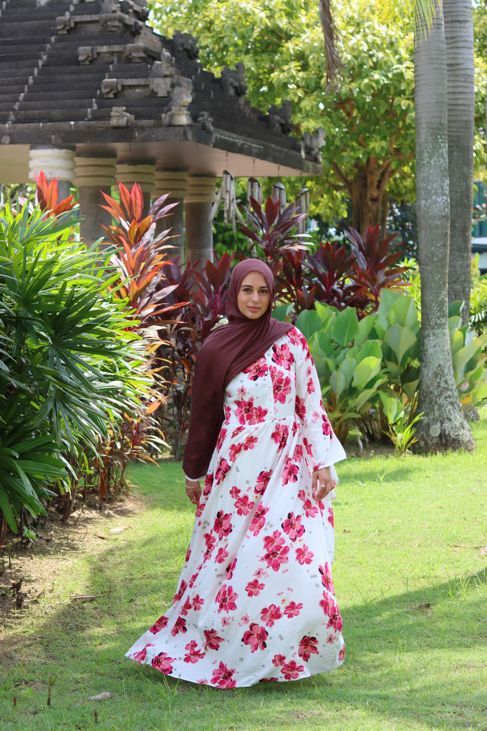 Rayon Maxi Dress - Petal Bloom Design with Butterfly Sleeves - Image 8