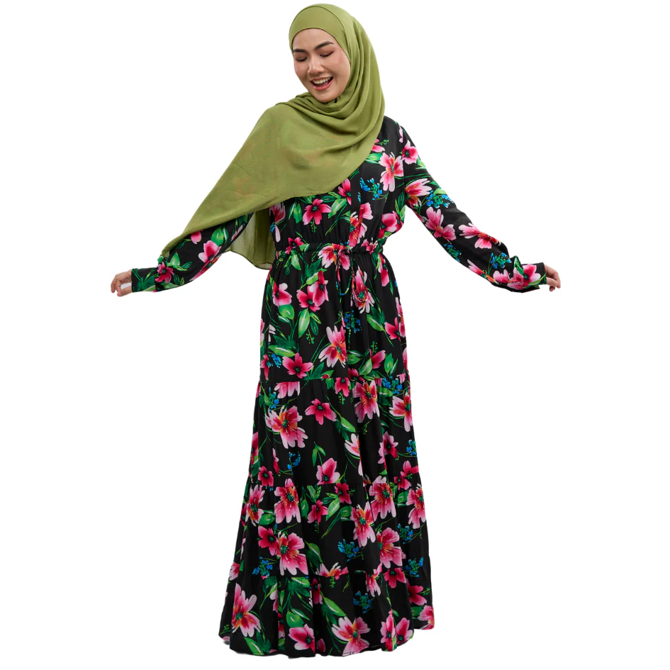 Rayon Maxi Dress 2.0 - Wild Hibiscus Design - Image 4