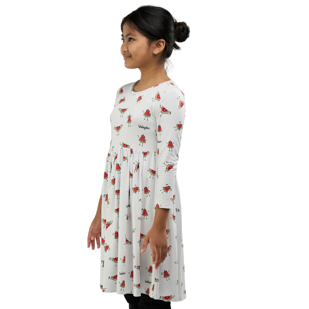 Watermelon Friends Kids Bamboo Dress - Image 3