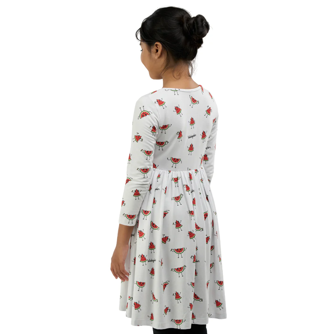 Watermelon Friends Kids Bamboo Dress - Image 4