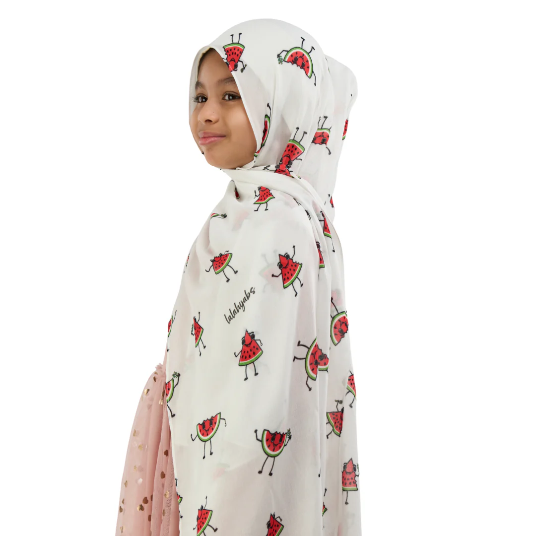 Watermelon Friends Kids Modal Hijab - Image 4