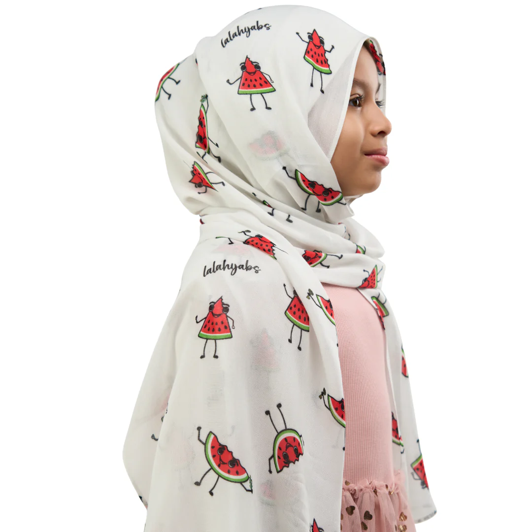 Watermelon Friends Kids Modal Hijab - Image 5